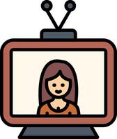 Television Line Filled Icon vector