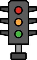 Traffic Light Line Filled Icon vector