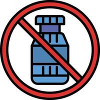 Prohibited Sign Line Filled Icon vector