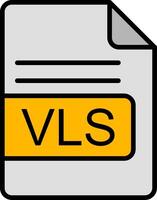 vls archivo formato línea lleno icono vector