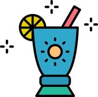 Cocktail Line Filled Icon vector