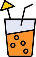 Soft Drink Line Filled Icon vector