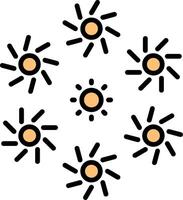 Firework Line Filled Icon vector