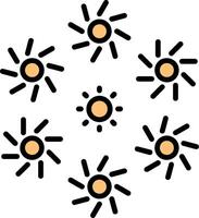 Firework Line Filled Icon vector