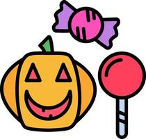 Trick or Treat Line Filled Icon vector