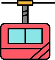 Cable Car Cabin Line Filled Icon vector