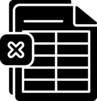 Excel Glyph Icon vector