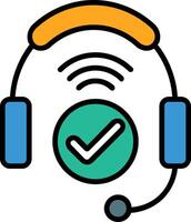 Headphones Line Filled Icon vector