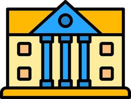 Bank Line Filled Icon vector