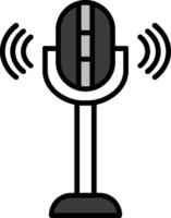 Mic Line Filled Icon vector