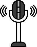 Mic Line Filled Icon vector