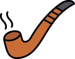 Smoking Pipe Line Filled Icon vector