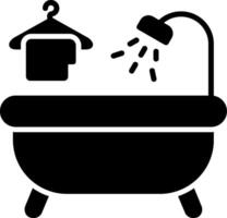 icono de glifo de bañera vector