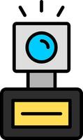 Camera Flash Line Filled Icon vector