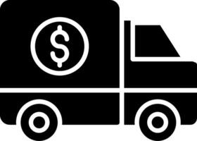 dinero transporte glifo icono vector