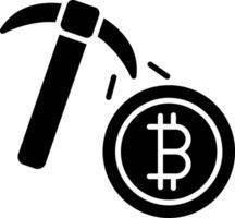 Bitcoin Mining Glyph Icon vector