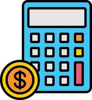 Calculator Line Filled Icon vector