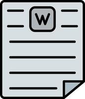 Word Line Filled Icon vector