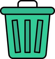 Trash Line Filled Icon vector