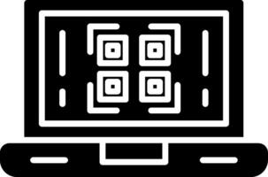 Online Qr Code Glyph Icon vector