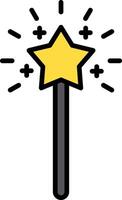 Magic Wand Line Filled Icon vector