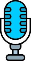 Microphone Line Filled Icon vector