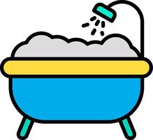 Bathtub Line Filled Icon vector