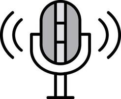 Microphone Line Filled Icon vector