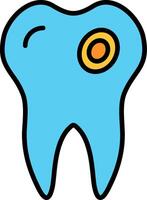 Caries Line Filled Icon vector