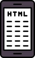 móvil codificación línea lleno icono vector