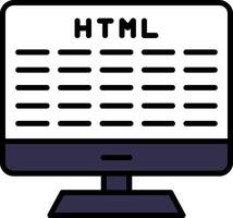 web desarrollo línea lleno icono vector