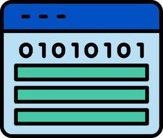 web programación línea lleno icono vector