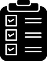Check List Glyph Icon vector