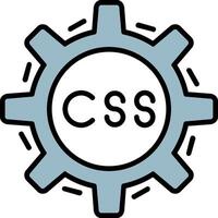 Css Coding Line Filled Icon vector