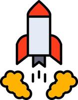 Rocket Launch Line Filled Icon vector