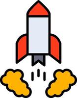 Rocket Launch Line Filled Icon vector