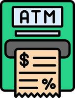 Atm Machine Line Filled Icon vector