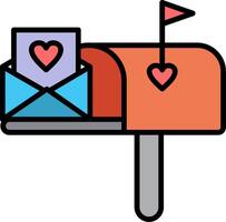 Mailbox Line Filled Icon vector