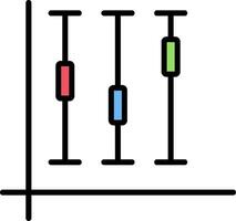 Box Plot Line Filled Icon vector