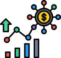 Business Chart Line Filled Icon vector