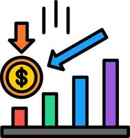 Losses Line Filled Icon vector