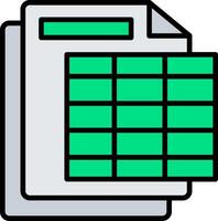 Spreadsheet Line Filled Icon vector