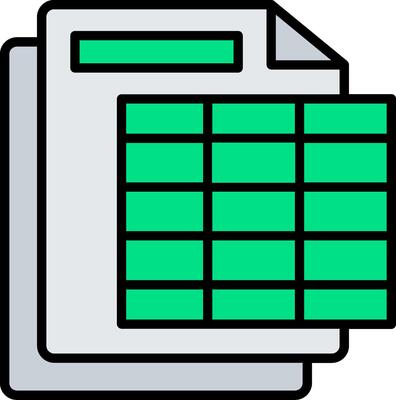 Spreadsheet Line Filled Icon