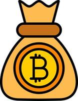 Bitcoin Line Filled Icon vector