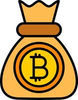 Bitcoin Line Filled Icon vector