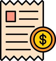 Bill Line Filled Icon vector