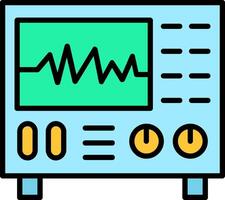 Oscilloscope Line Filled Icon vector