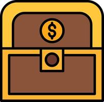 Treasure Line Filled Icon vector