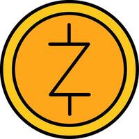 Zcash Line Filled Icon vector