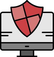 Protection Line Filled Icon vector